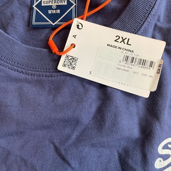 𝅺superdry Vintage Logo American Classic Top Dark Blue - Picture 11 of 12